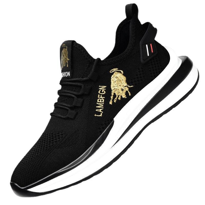 Jesienne nowe męskie buty sportowe Flyweave oddychające buty do biegania na co dzień powierzchnia z siatki wygodne uniwersalne buty do biegania