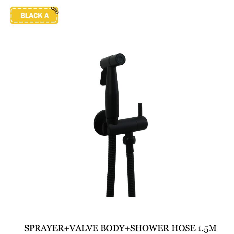Toilet Mate Bathroom Bidet Shower Head Wall Mounted Black Copper Angle Valve Handheld Spray Gun Faucet Bathroom Accessories