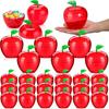 Tanlade Plastic Apple Container Valentine Apple Container Teacher Gifts Bulk Back To School Candy Holder Snow Party Apple Decorations for Valentine
