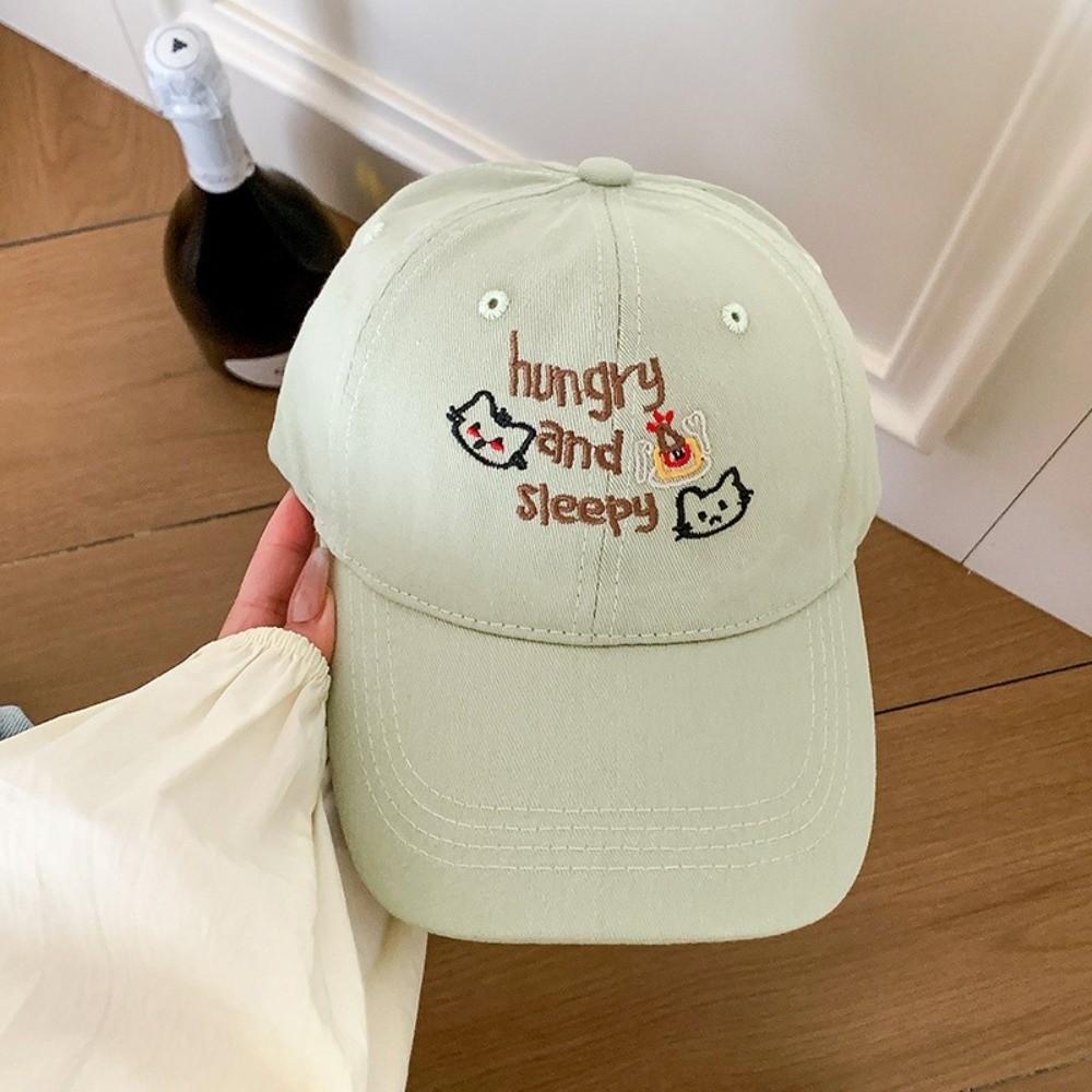 Cotton Cat Peaked Cap Embroidery Snapback Cap Adjustable Letter Baseball Cap  Summer