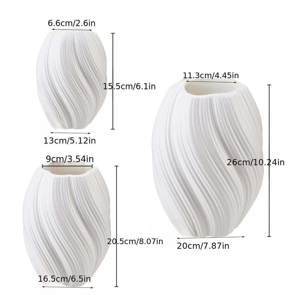 1PC Wave Shaped Plastic Vase Home Living Room Office Flower Arrangement Decoration Crafts Wedding Table Center Vase Ornament