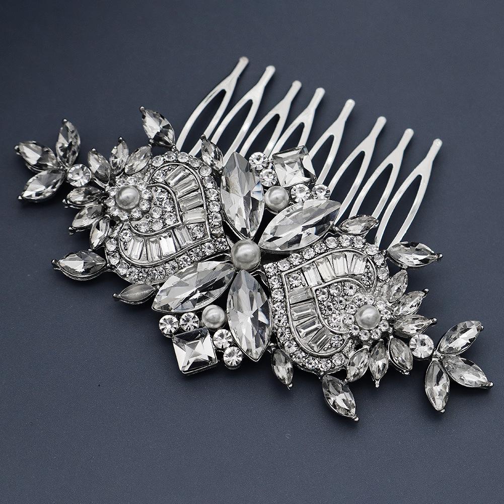 Vintage Pearl Rhinestone Bridal Hair Comb - Elegant Wedding & Photography Accessory