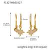 Qiong Yao 18K Gold Plated Zircon Star Pendant Stainless Steel Earrings