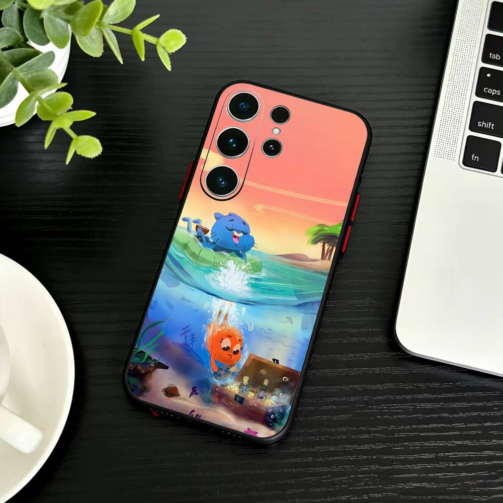 D-Gumball and Darwin Phone Case For Samsung S26,S25,S24,S23,S22,S21,S20,Ultra,Plus,FE Black Soft Cover