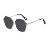 Grey Powder Makeup Temperament Women'S Sunglasses Versatile Anti-Ultraviolet Frameless Gradual Change Sunglasses Women