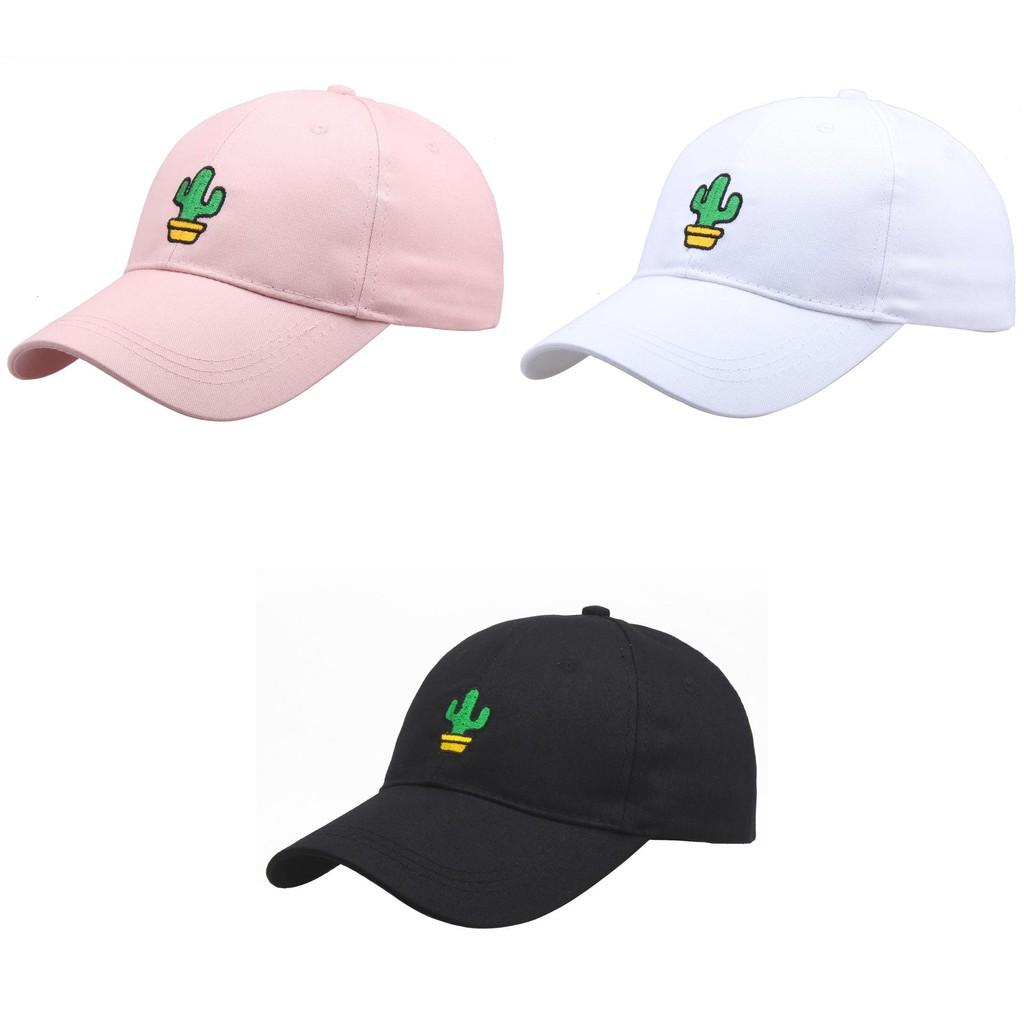 Potted Cactus Plant Embroidered Baseball Cap Men Women Outdoor Casual Travel Hat