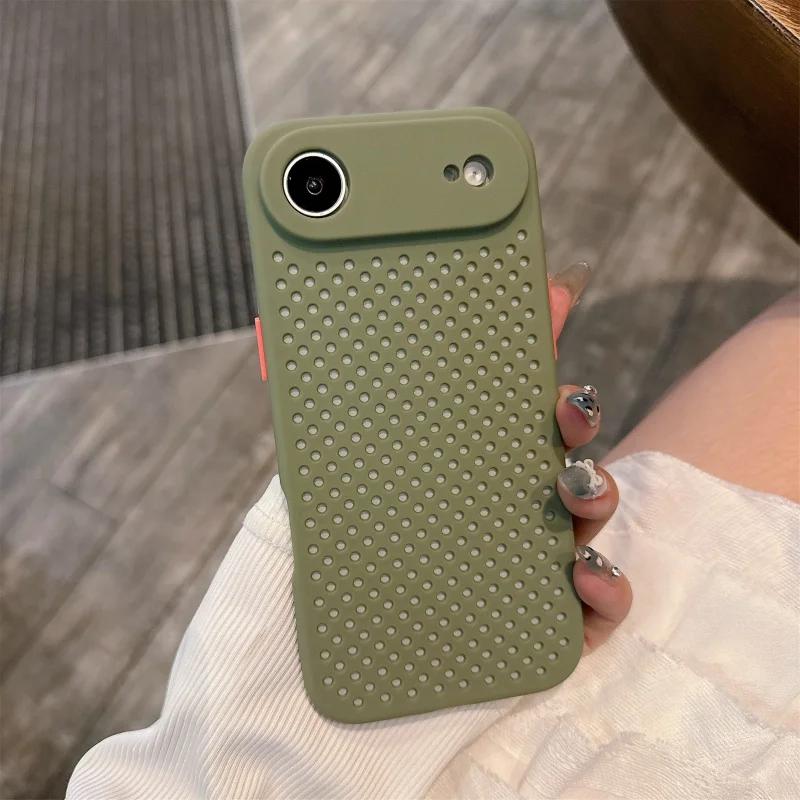 Heat Dissipation Breathable Cooling Phone Case For iPhone 17 Pro Max 17 Pro 17 Air 16 16e 15 14 Pro Max 14 15 Plus Soft Silicone Cover