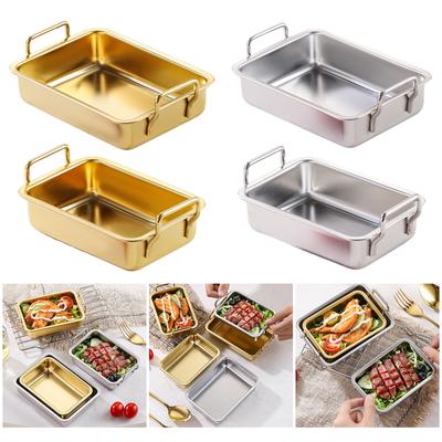 Piatto Quadrato con Manico Teglia da Forno in Acciaio Inossidabile per Torte Brownies Lasagna Lavabile in Lavastoviglie Teglia Rettangolare per Torta