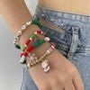 Bangle Merry Christmas Bracelet Mistletoe Braided Xmas Bracelet Snowflake Hand Chain  Hipster