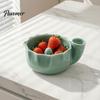 Stazione di Lavaggio Frutti di Bosco Ciotola Colino in Ceramica a Spirale, Bacino Automatico Girevole per Risciacquo Frutta, Piccolo Scolapasta per Frutti di Bosco Ciotola a Drenaggio Rapido Prodotti Freschi