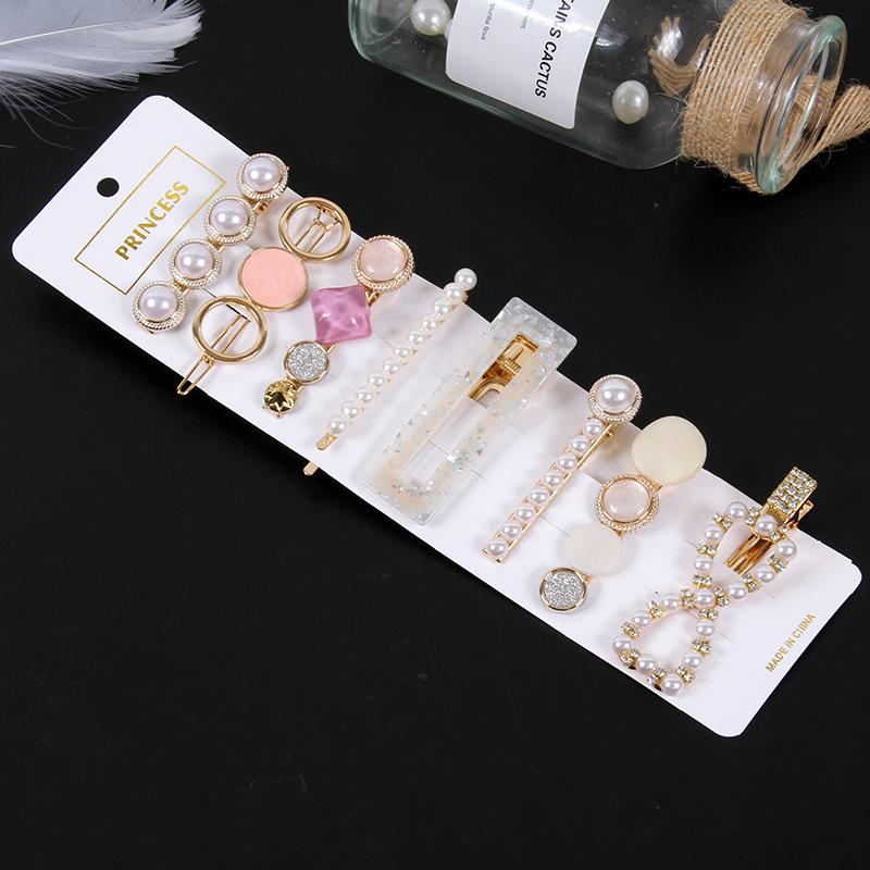 High End Pearl Material Heart Star Cute Women Girls Hair Accessories Gift Princess Women Hair Clips Set