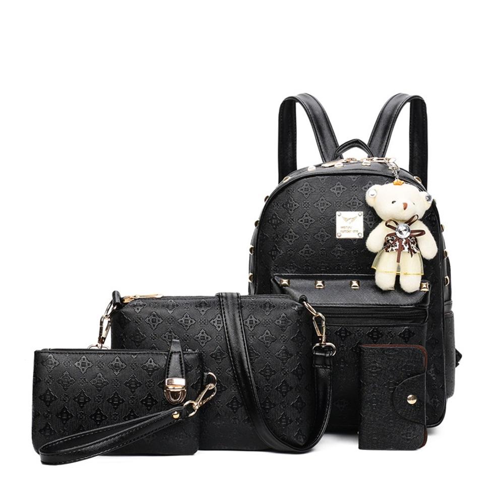 Women's Bags Fashion Backpack Four-piece Set Shoulder Crossbody Handbag