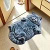 Felpudo de Piso Silicoflora Visión de Gato 3D, Felpudo de Piso para Baño del Hogar, Felpudo de Pie Absorbente de Agua de Secado Rápido, Felpudo de Baño Fácil de Limpiar