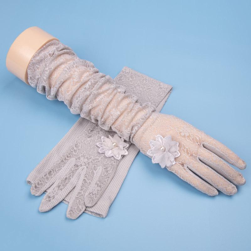Women's UV Protection Summer Gloves: Thin Ice Silk, Lace, Elastic, Non-Slip, Touchscreen for Driving, Cycling, Electric Scooter