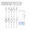 30PCS Set Heart Beadable Keychain Kit Blank Beadable Keychains Greeting Cards and Pearlized Bags