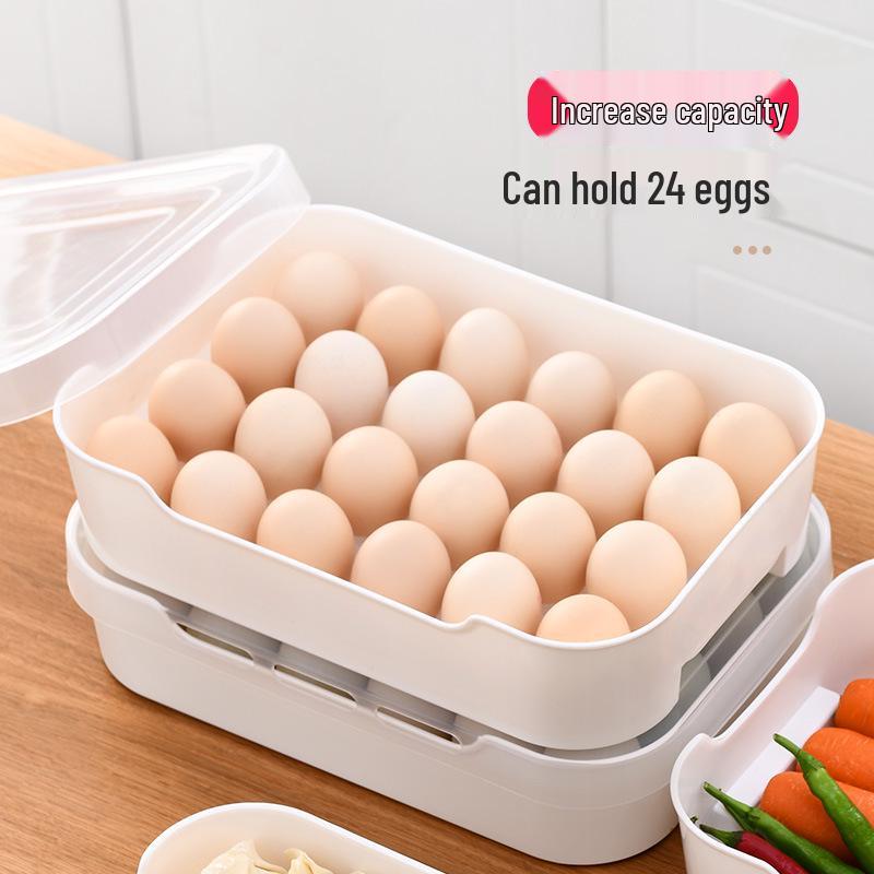 Transparent Food-Grade Egg Storage Box with Lid for Refrigerator