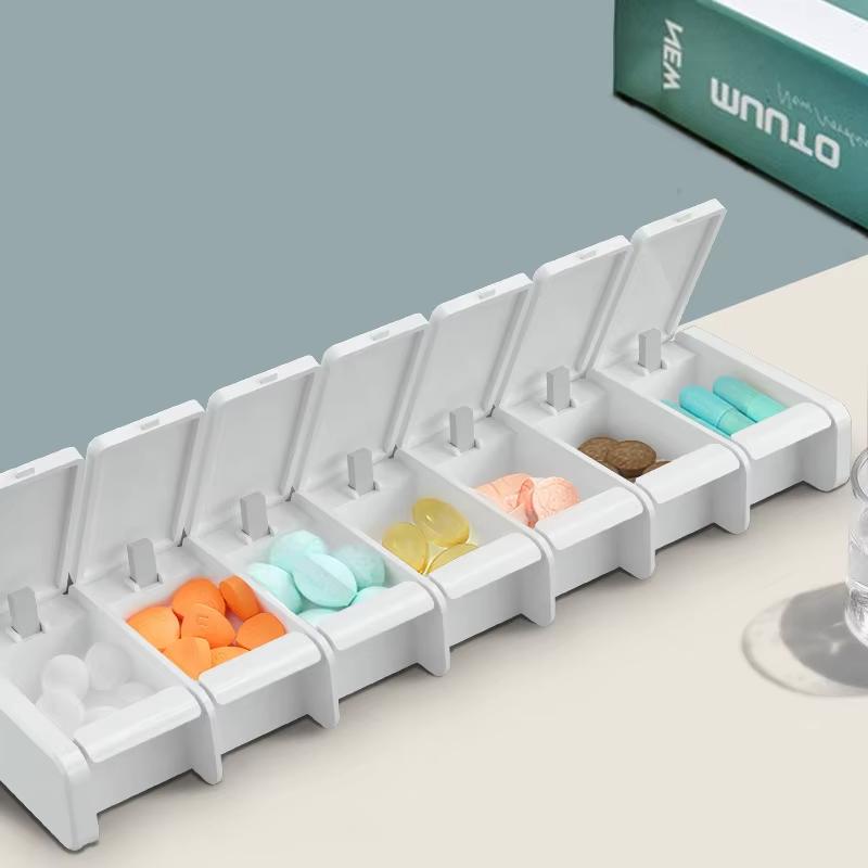7-Tage-Pillenbox Wöchentlich Große Vitamin-Pillenbox Teilern M V Nachmittags Tägliche Reise-Medikamentenbox für Vitamine Nahrungsergänzungsmittel Fischöl