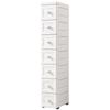 15/18/25cm Narrow Bathroom Crevice Storage Cabinet with Drawers, Multi-layer Plastic Design