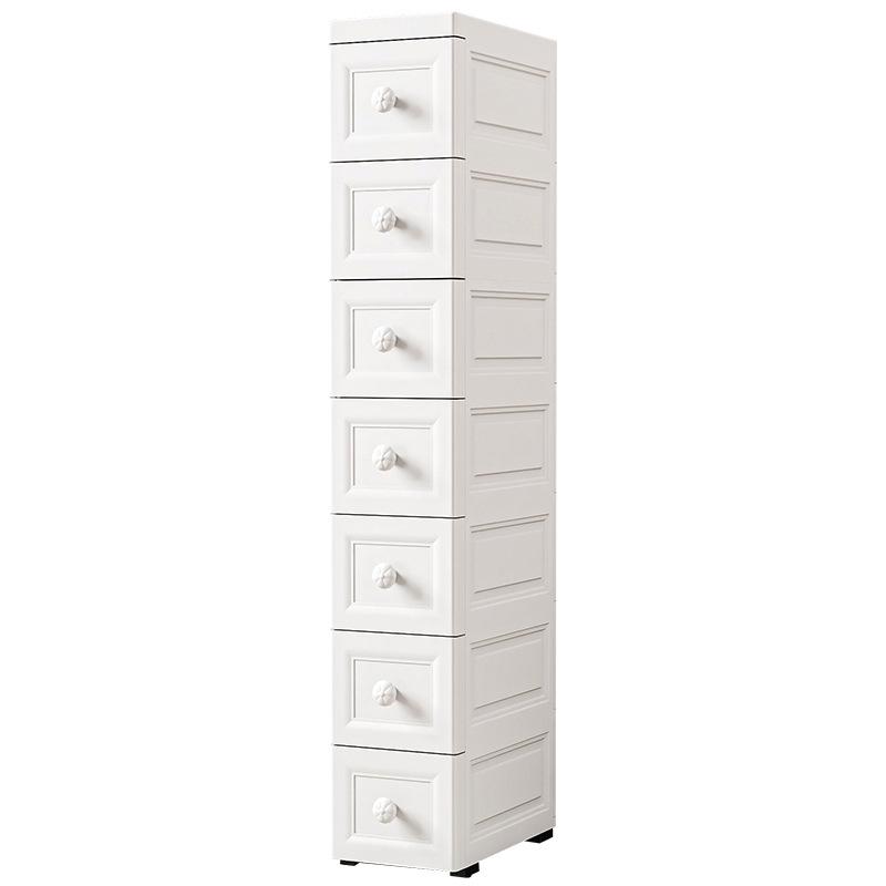 15/18/25cm Narrow Bathroom Crevice Storage Cabinet with Drawers, Multi-layer Plastic Design