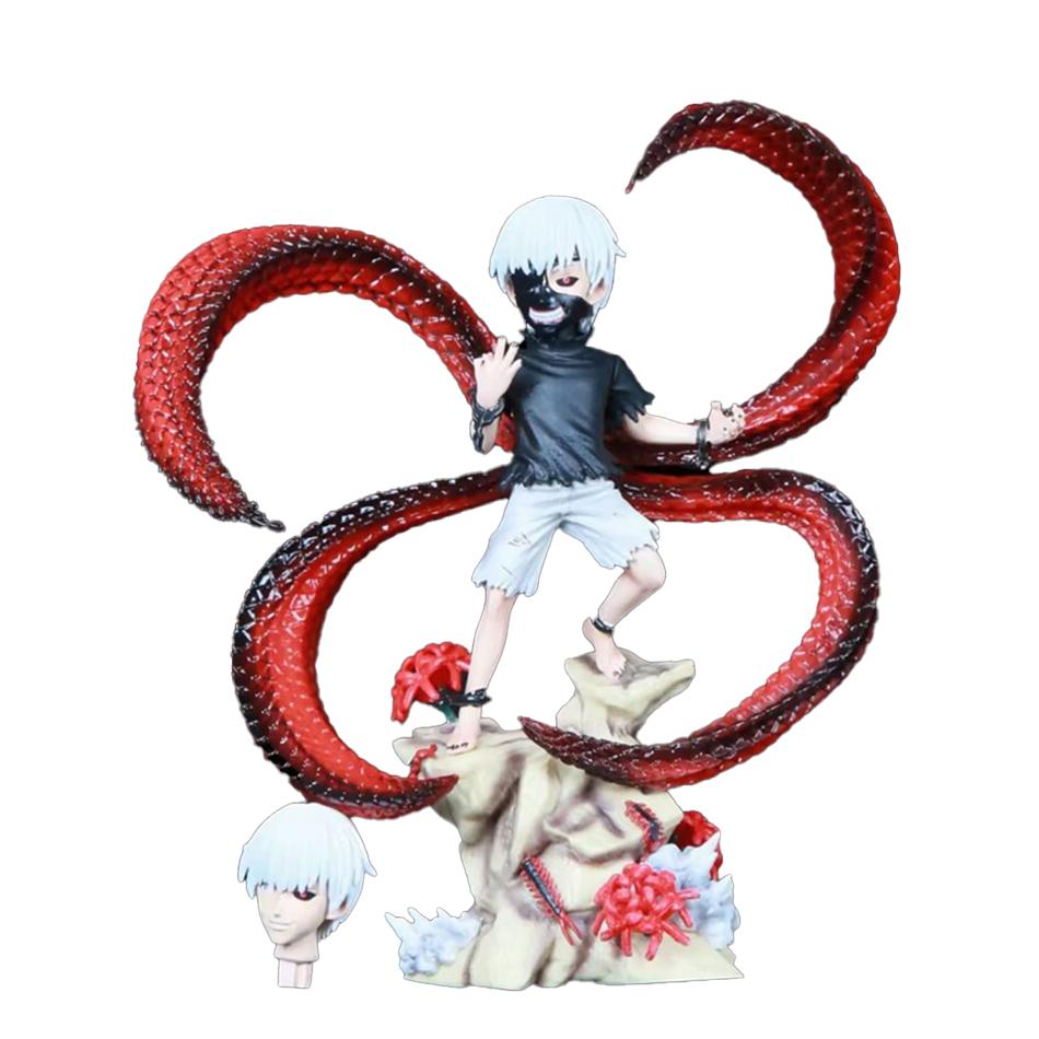 Tokyo Ghoul Kaneki Ken Animation Figure with Centipede Mask Face Changeable Collectible Decorative Ornament for Anime Fans