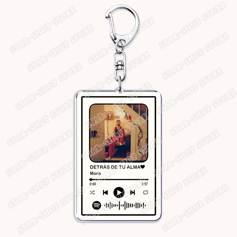 Hot Singer Mora Keychains for Women Accessories Bag LO MISMO DE SIEMPRE LA INOCENTE Music Code Keying Jewelry Fans Friends Gifts