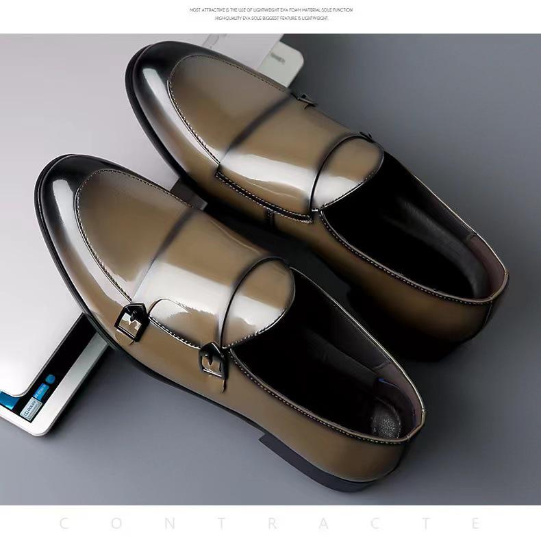 2025 Men s Formal Patent Leather Slip-on Shoes - Trendy Spring/Autumn Collection 41 коричневый