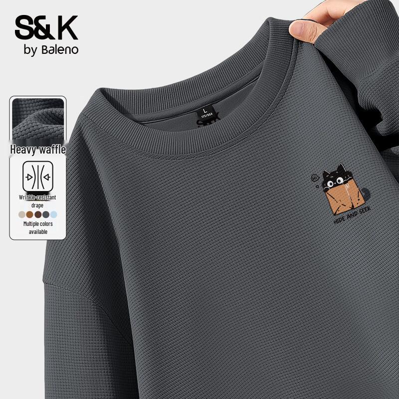 

Baleno S&K Men s Waffle Knit Crew Neck Sweatshirt 2XL
