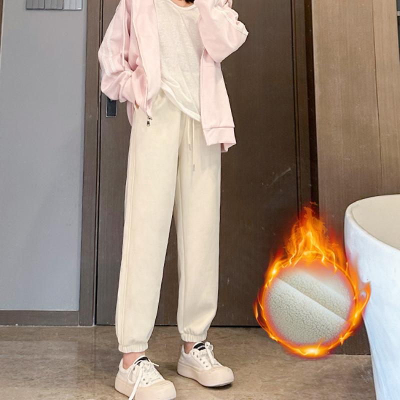 Women's Sports Pants with Fleece New Loose Trousers In Winter Plus Fleece To Make Small Casual Hoodies