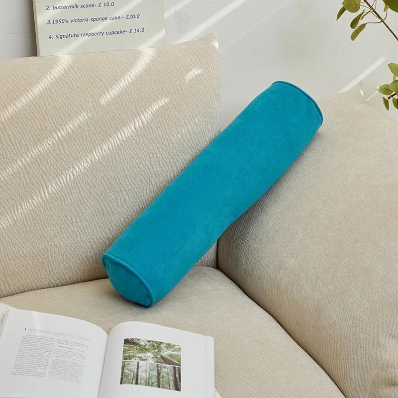 Long Body Pillow Round Cushion Head Leg Back Support Backrest Pillow for Sofa Bed Roll Cushion Removable Washable
