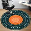 1pc Sunburst Mandala Office Round Area Rug, Indoor Mat Suitable For Office, Under Office Chairs Bedroom Living Room Home Decor, Room Deco