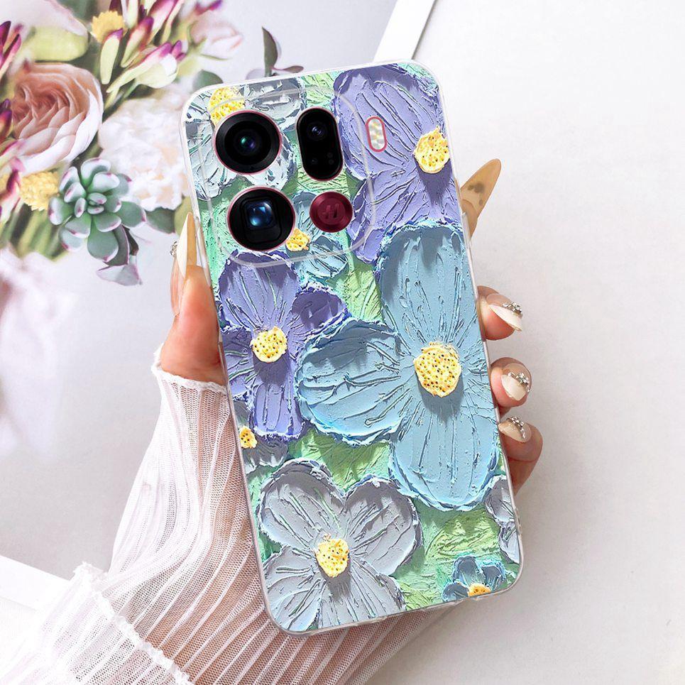 

New Fashion Luxury Flower Butterfly Girly Painting Phone Case For Oppo Find X9 Pro FindX9 Casing Soft Silicone Clear Back Cover Oppo Find X9 Pro