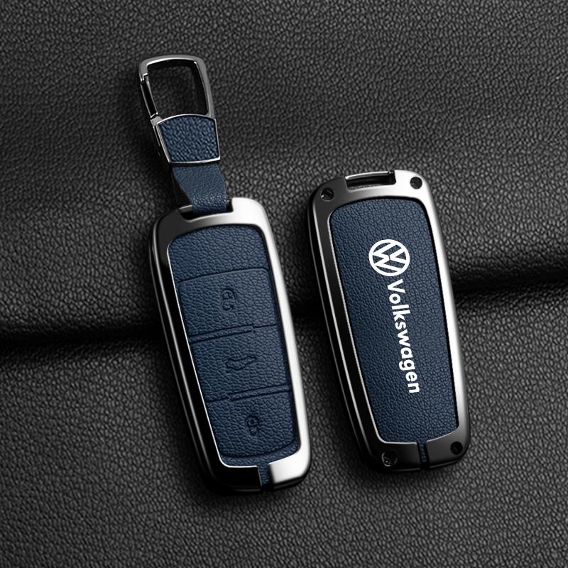 Leather Car Zinc Alloy Key Case Cover Remote Shell For Volkswagen VW Passat 3C CC B6 B7 B7L R36 Maogotan B5 Keychain Accessory zw5