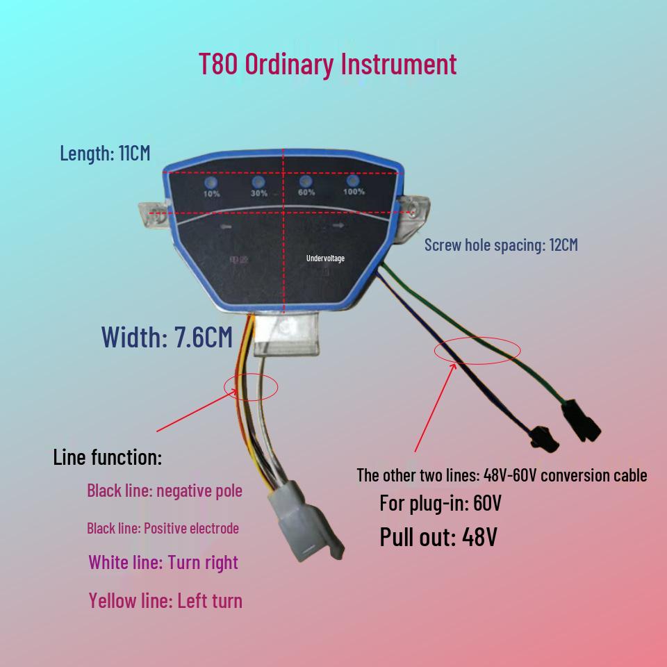 Digital LCD Speed Display Cover Circuit Board for Electric Vehicle (48V/60V/72V)