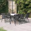 7 Pcs Garden Dining Set and Black