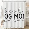 Best Dog Mom Ever Bathroom Shower Curtain Decorative Water-Resistant Fabric For Home Bath Accessories Black And White Polka Dot