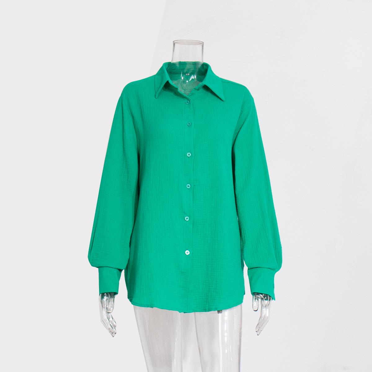 Women s Formal Long-sleeved Shirt S темно-зеленого