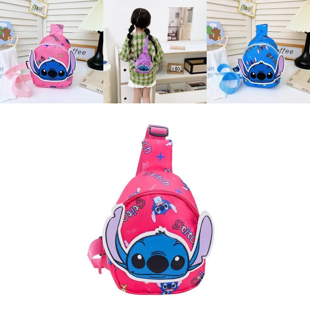 Lilo Stitch Cartoon Kids Chest Bag With Polyester Material For Daily School Use