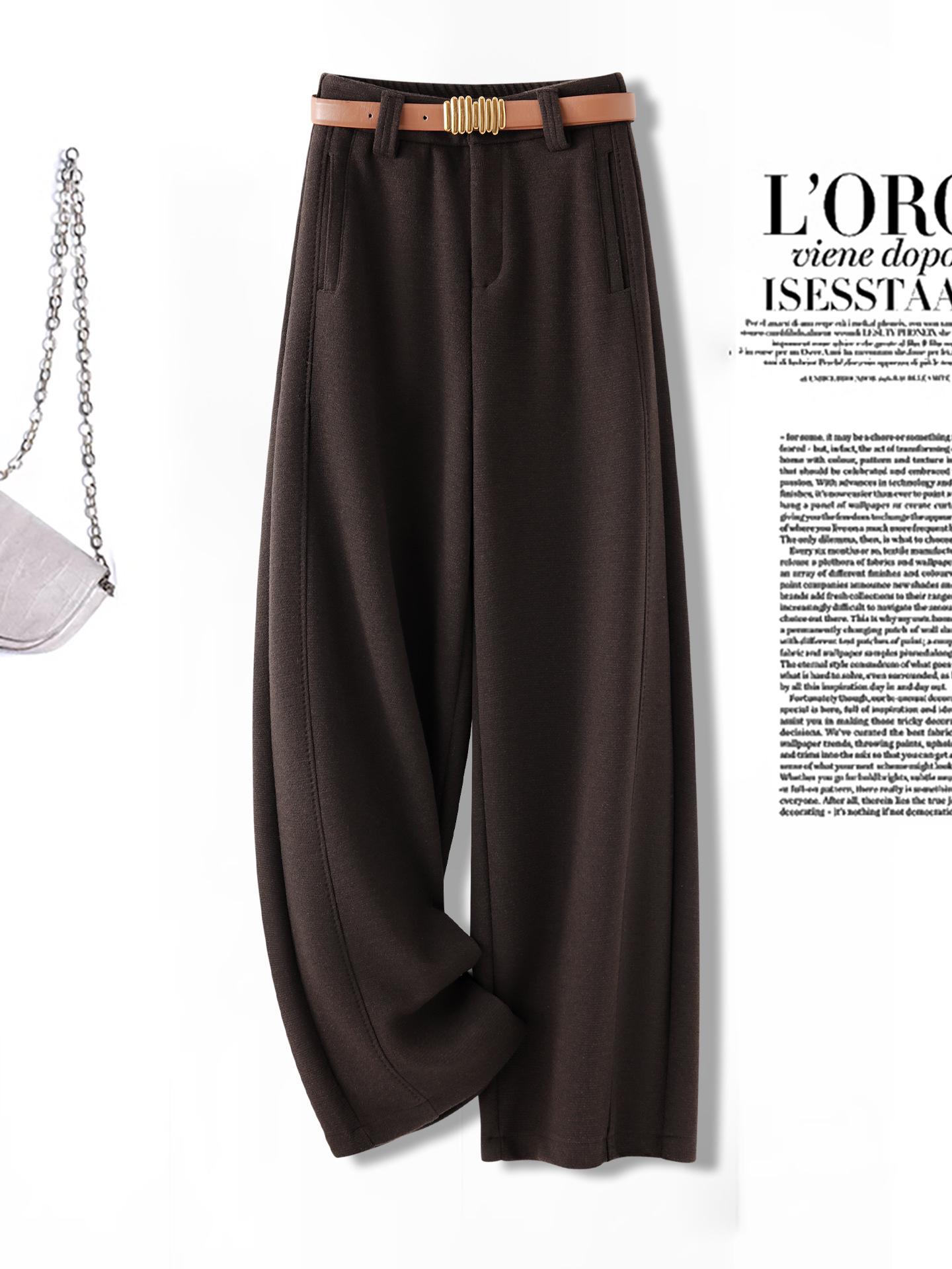 Women s Thickened High Waist Wide Leg Pants - Winter 2026 Korean Style 26 кофейный