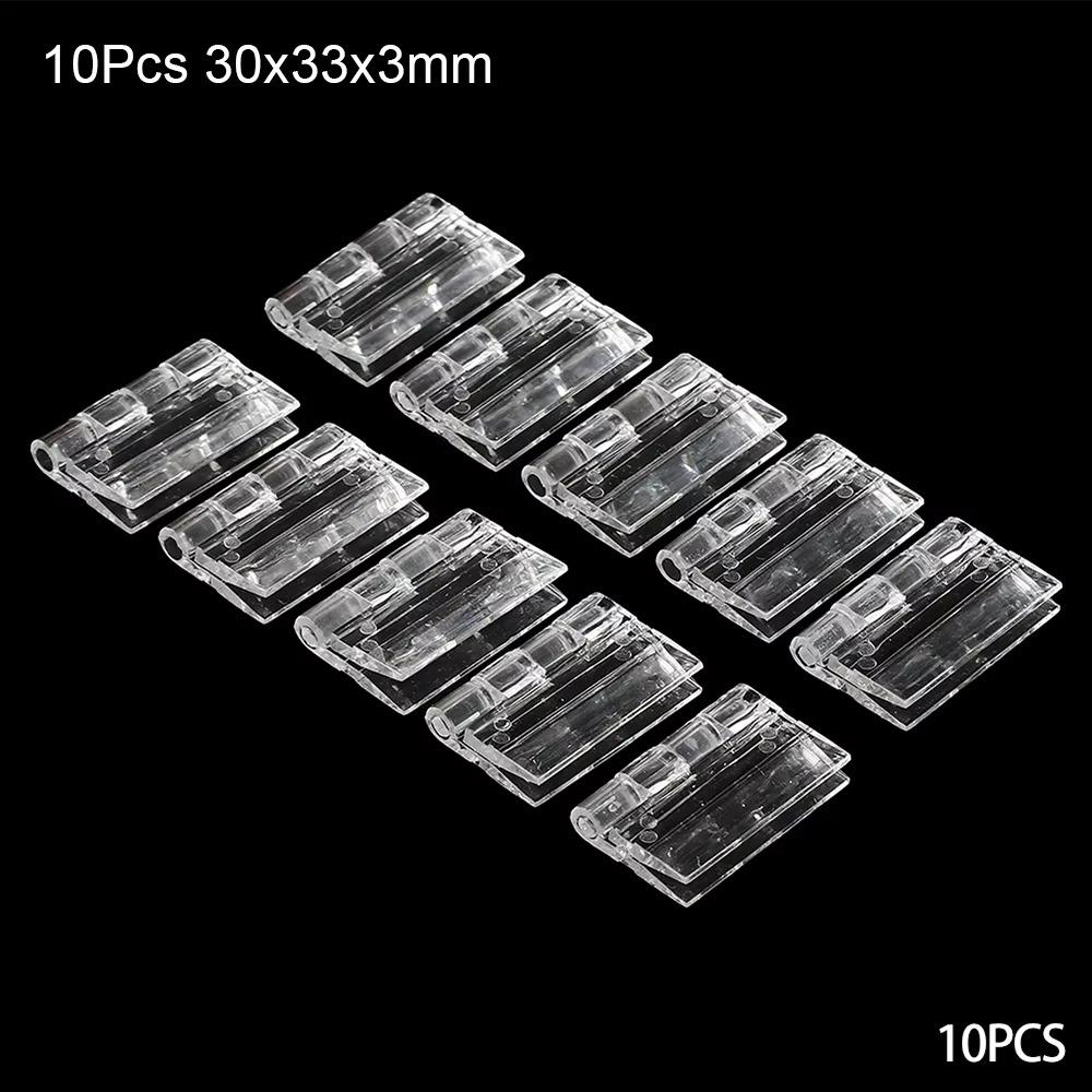 10Pcs Transparent Door Hinges Clear Furniture Hardware Durable Folding Hinge  DIY Cabinet Door Box