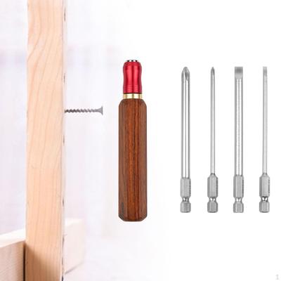 Handle Holder and 4 Sizes Screwdriver Bits Accessories Hex Quick Change Ergonomic