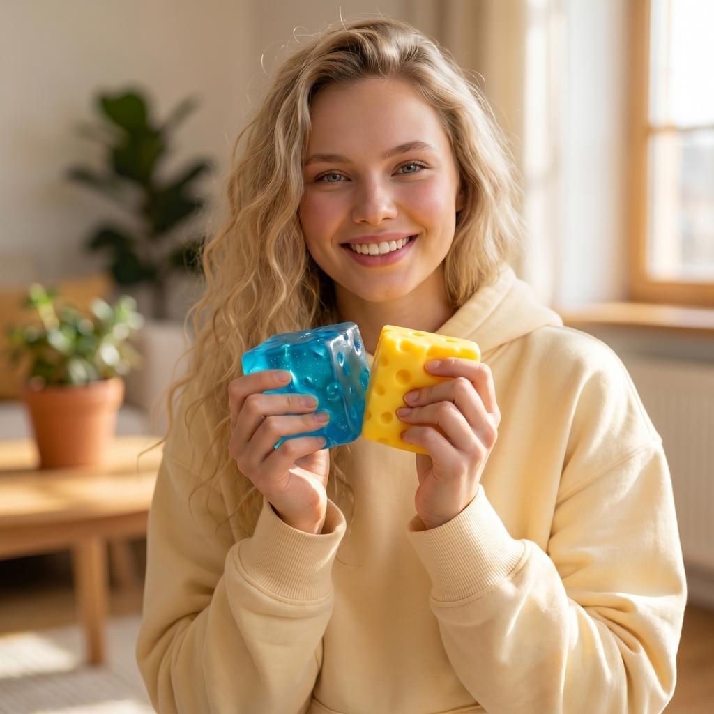 Set of 5 Slow Rebound Cheese Squeeze Toys Stress Relief Soft Foam Sensory Fidget Toy for Anxiety and Focus Improvement