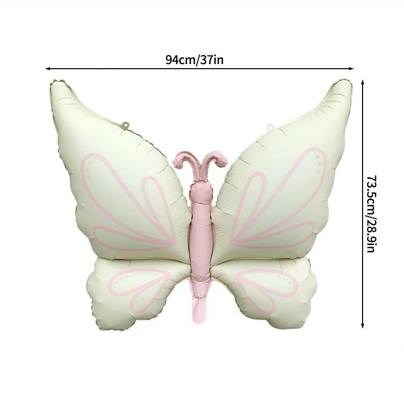Pink Butterfly Birthday Balloons Aluminum Film Balloon  Heart Shaped Balloons with Bow Wedding Party Baby Shower Supplies Globos