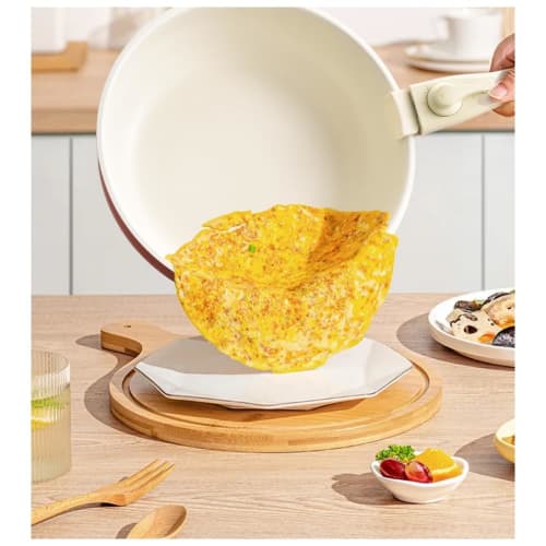 KCNN 5-Piece Frying Pan Set with Removable Handles, IH/Gas Compatible, Perfect for Single Living, Marble-Coated, Smooth, Non-Stick, Easy To Clean, Ove