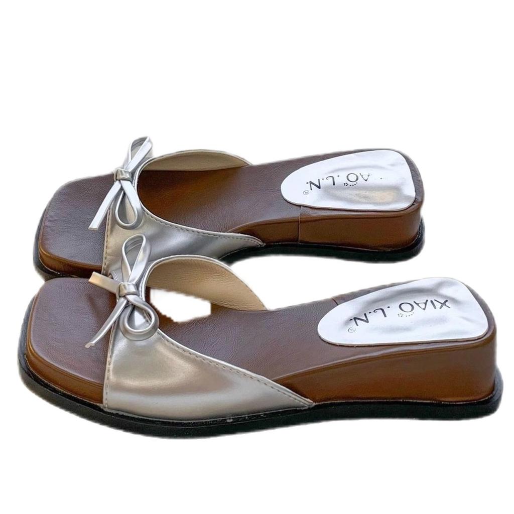 Beautiful Cool Slippers Women's Summer Wear Casual Slippers French Evening Fairy Style Sandals Thick-soled Wedges