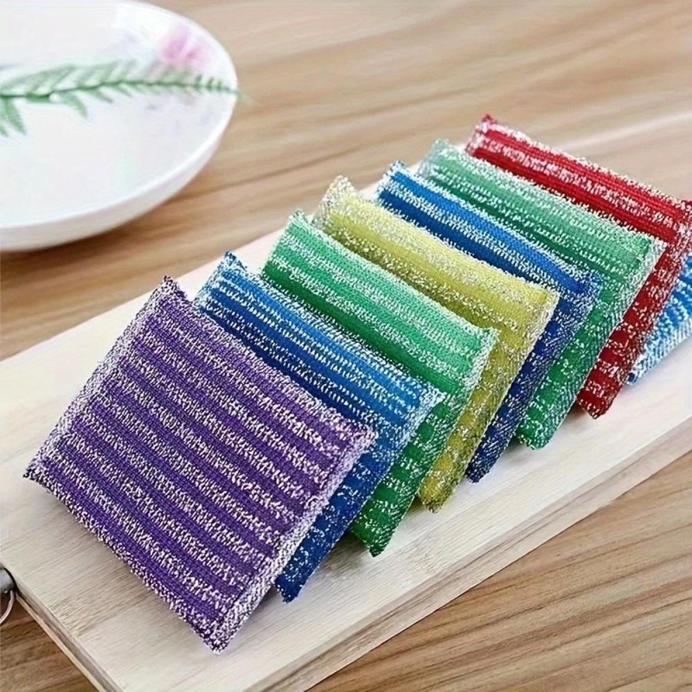 8/12pcs Scrubbing Cleaning Brush Kitchen Pot Magic Dishwashing Cloth Restaurant Decontamination Brush  Block Sink Sponge Wipe