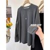 Plus Size Patchwork Cuff Thermal Long Sleeve Women's Loose Top