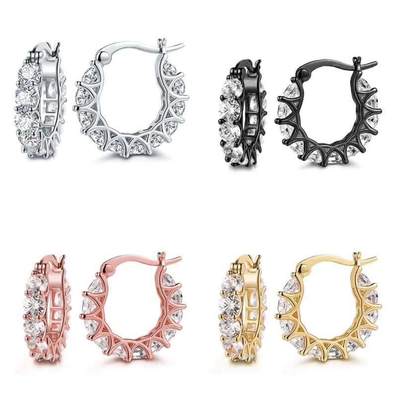 Diamond-inlaid U-shaped Fashionable Earrings Light Luxury Versatile Earrings