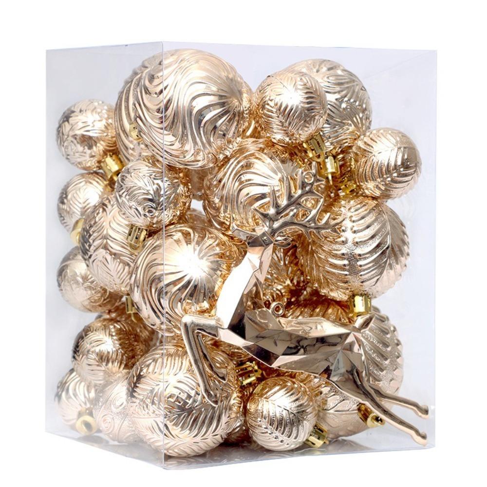 

40PCS Electroplated Balls Christmas Ball Pendant Plastic Painted Christmas Pendant