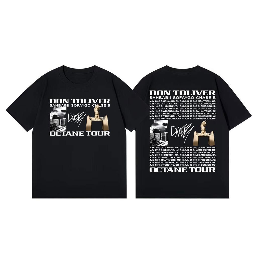 Don Toliver Octane Tour 2026 Maglietta Unisex Moda Donna Tendenza Hip Hop Manica Corta Maglietta Cotone Alta Qualità Magliette Oversize