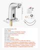 Touchless Bathroom Sink Faucet, Automatic Motion Sensor Restroom Toilet Faucet Cold Water with Hole Cover Plate, Battery Operated for 9.5 mm Pipe